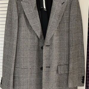 Classic Gray Plaid Men's Blazer